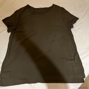 L.O.G.G. Olive Boxy Relaxed Viscose Blouse Size 14